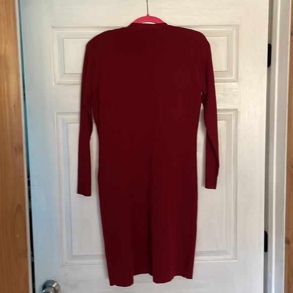 Long sleeve red sweater dress by Ease Sport size PM w/ built in coverlet NWT - Picture 5 of 6
